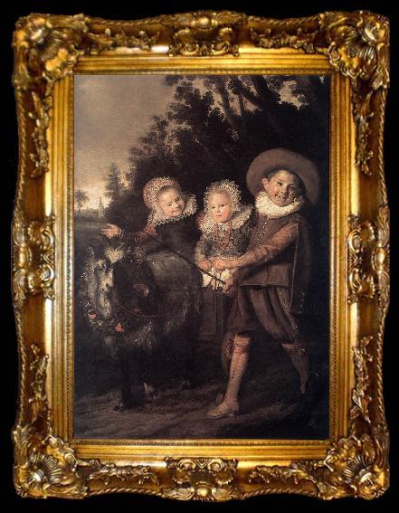 framed  HALS, Frans Three Children with a Goat Cart, ta009-2